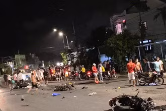Hiện trường vụ tai nạn giao thông.