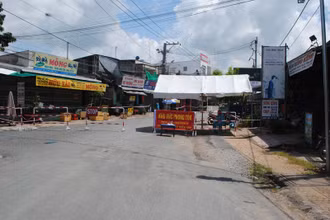 Khu vực phong tỏa ở thị trấn Mỹ Luông.