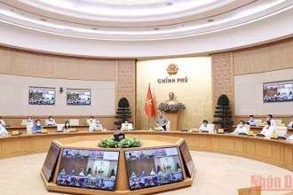 Cuộc họp trực tuyến của Ban Chỉ đạo Quốc gia phòng, chống dịch Covid-19, sáng 11/9/2021. (Ảnh: TRẦN HẢI). 