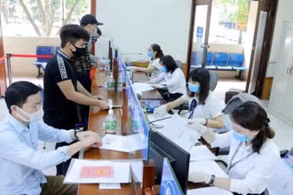 Bộ phận một cửa Sở Tư pháp Hà Nội. (Ảnh: PLXH)