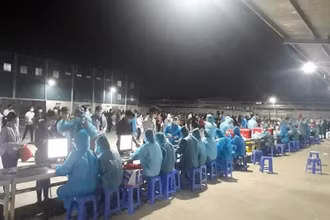 Xét nghiệm xuyên đêm tại Bắc Giang.