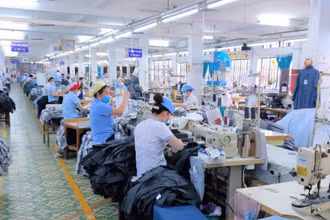 Sản xuất tại Công ty Cổ phần May Bình Minh, TP Hồ Chí Minh. (Ảnh: Kỳ Duyên)