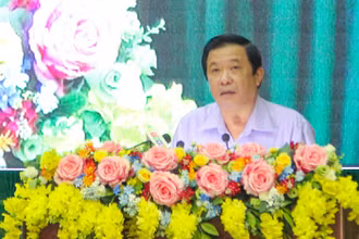 Bí thư Tỉnh ủy Vĩnh Long Bùi Văn Nghiêm kết luận hội nghị vào chiều tối 14/9.