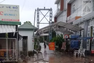 Chốt kiểm soát dịch ở xã Thanh Sơn, huyện Định Quán (Đồng Nai).