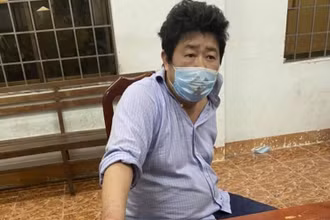 Đối tượng Cao Văn Lĩnh tại cơ quan Cảnh sát điều tra.
