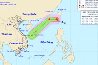 Vị trí và hướng di chuyển của bão số 11. (Nguồn: nchmf.gov.vn)