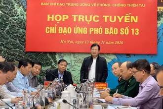 Phó Thủ tướng, Trưởng Ban chỉ đạo TƯ về Phòng chống thiên tai Trịnh Đình Dũng phát biểu tại cuộc họp.