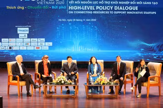 Phiên thảo luận “Thúc đẩy hợp tác các nguồn lực hỗ trợ khởi nghiệp đổi mới sáng tạo trong nước và quốc tế” tại Diễn đàn.