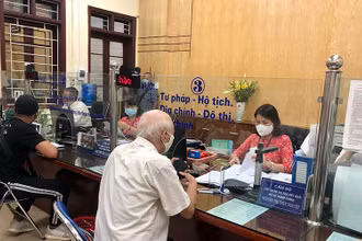 Bộ phận “một cửa” tại phường Vĩnh Tuy, quận Hai Bà Trưng.