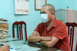 Tài xế Trần Đình Quảng tại cơ quan điều tra.