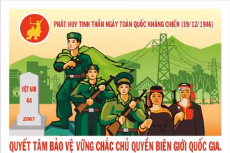 Tranh cổ động kỷ niệm Ngày toàn quốc kháng chiến (nguồn: Cục Văn hóa cơ sở).