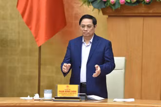 Thủ tướng Phạm Minh Chính chủ trì cuộc họp trực tuyến.