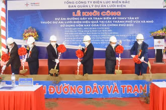 Khởi công xây dựng dự án đường dây và trạm biến áp 110kV Tân Kỳ.