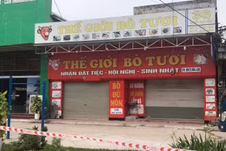 Nhà hàng Thế giới bò tươi ở số 36 Ngô Quyền (TP Hải Dương) - nơi ông V.D.B làm việc.