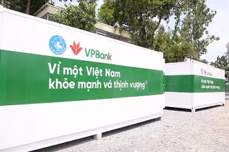 Hình ảnh nhìn từ bên ngoài của “Phòng xét nghiệm container an toàn sinh học cấp độ 2”.