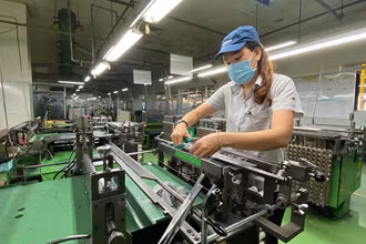 Công nhân làm việc tại Công ty TNHH Organ, Khu chế xuất Tân Thuận, quận 7.