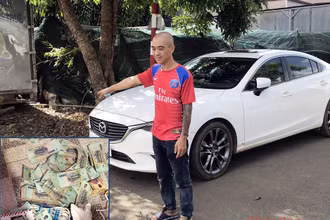 Đối tượng Vũ cùng tang vật vụ trộm.