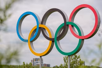Biểu tượng Olympic tại thủ đô Tokyo, Nhật Bản. (Ảnh: Getty)