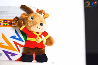 Hình ảnh thú Sao la nhồi bông - linh vật SEA Games 31. (Ảnh: BTC)