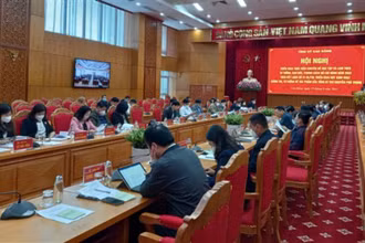 Các đại biểu dự Hội nghị trực tuyến.