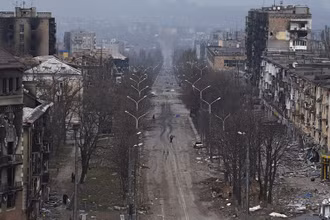 Một góc thành phố Mariupol, Ukraine, ngày 3/4. (Ảnh: Reuters)