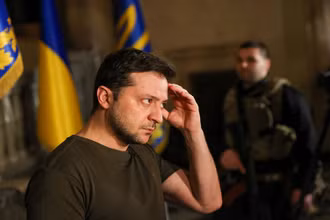 Tổng thống Zelensky trong cuộc phỏng vấn với Reuters, ngày 1/3. (Ảnh: Reuters)