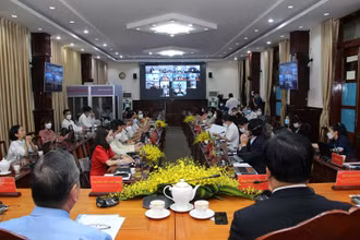 Toàn cảnh hội nghị tại điểm cầu Bình Phước.