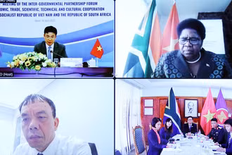Kỳ họp lần thứ 5 Diễn đàn đối tác liên Chính phủ Việt Nam-Nam Phi diễn ra theo hình thức trực tuyến.