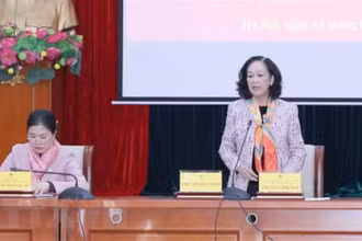 Đồng chí Trương Thị Mai, Ủy viên Bộ Chính trị, Bí thư T.Ư Đảng, Trưởng Ban Dân vận T.Ư, Chủ tịch Hội đồng chủ trì Hội nghị. (Ảnh: TTXVN)