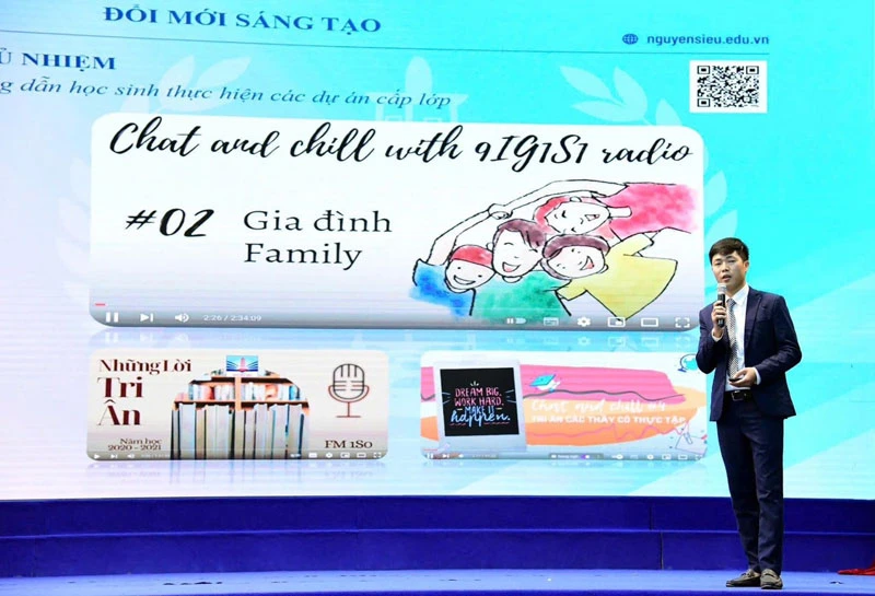 Thầy Nguyễn Văn Ninh giới thiệu về một ứng dụng để tăng cường quản lý và kết nối với học sinh trong lớp do thầy làm chủ nhiệm.