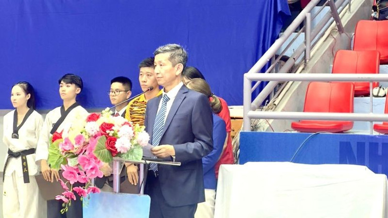 Ông Nguyễn Danh Hoàng Việt, Cục trưởng Cục thể dục thể thao phát biểu khai mạc. z6923874023889-ab517d980611128a12698532d9fb8afb.jpg