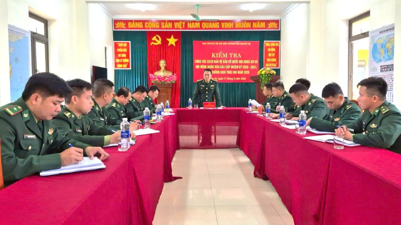 Ban Chỉ huy Bộ đội Biên phòng tỉnh Quảng Trị lập các đoàn công tác kiểm tra, rà soát công tác chuẩn bị bầu cử ở khu vực biên giới trong tỉnh