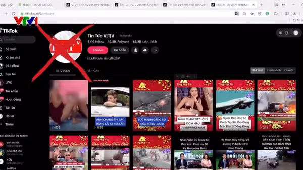70 kênh và hội nhóm trên các nền tảng mạng xã hội như Facebook, TikTok sử dụng trái phép tên gọi, logo và hình ảnh của VTV nhằm phục vụ các mục đích bất hợp pháp.
