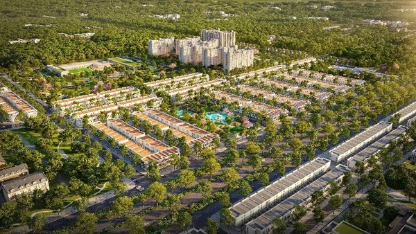 Phối cảnh tổng thể dự án The Link City ngay trung tâm hành chính Dầu Giây.