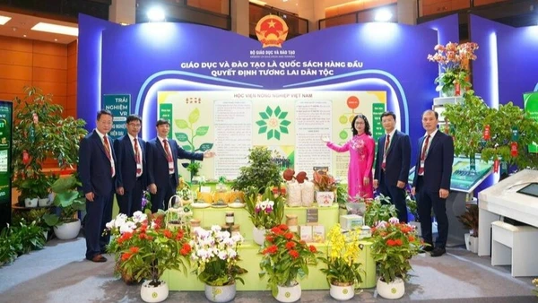 Gian trưng bày của Học viện Nông nghiệp Việt Nam tại Triển lãm.