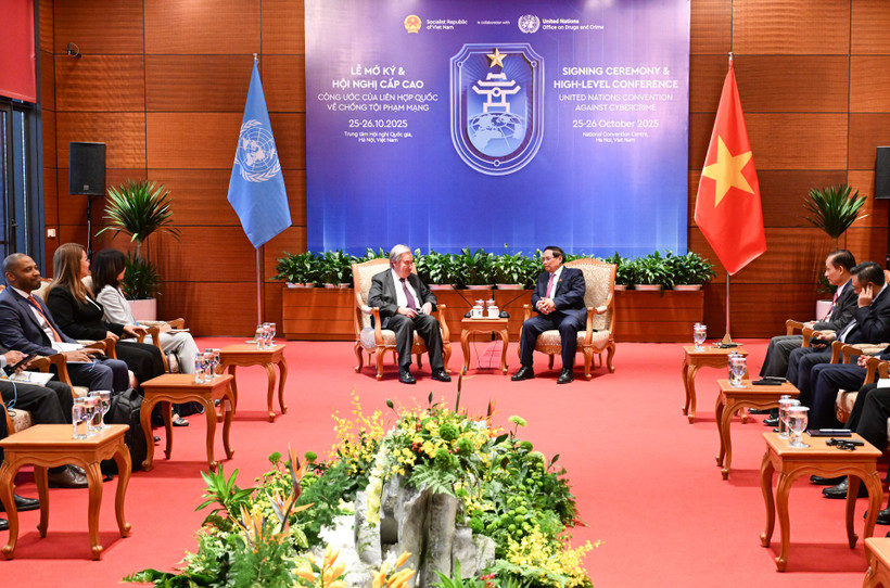Thủ tướng Phạm Minh Chính tiếp Tổng Thư ký Liên hợp quốc Antonio Guterres.