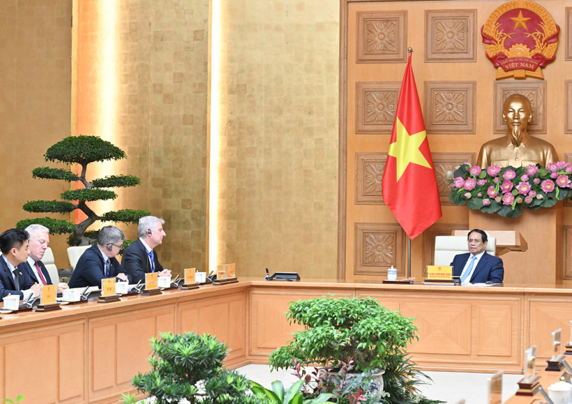 Thủ tướng Phạm Minh Chính làm việc với Đoàn Hội đồng kinh doanh Hoa Kỳ-ASEAN.