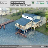 Mẫu nhà dành cho khu vực ngập lụt miền Tây Nam Bộ của nhóm thiết kế do KTS Nguyễn Quốc Hoàng chủ trì. (Nguồn: Tạp chí Kiến trúc)
