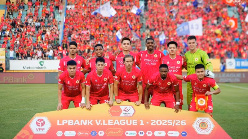 Ngôi vô địch V.League 1 - 2025/2026 đã mang tên Câu lạc bộ Công an Hà Nội. (Ảnh: Câu lạc bộ Công an Hà Nội)