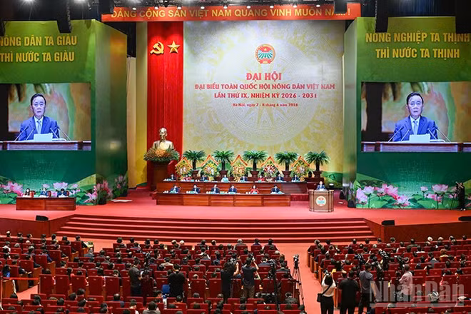 Các đại biểu lắng nghe đồng chí Trần Cẩm Tú, Ủy viên Bộ Chính trị, Thường trực Ban Bí thư, phát biểu ý kiến tại phiên trọng thể Đại hội.