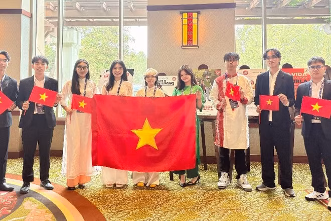 Các thành viên Đội tuyển MOS, ACP Việt Nam tại Hoa Kỳ. (Ảnh do Đội tuyển cung cấp) 