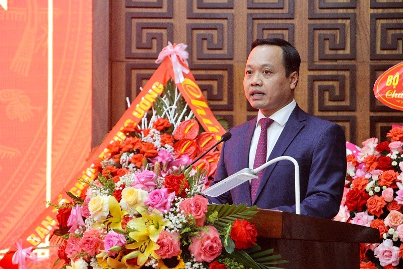 Đồng chí Trần Tiến Dũng, Phó Bí thư Tỉnh ủy Điện Biên phát biểu tại buổi công bố quyết định của Bộ Chính trị. 7bbc5dab4116754e9e250b14698819eb.jpg