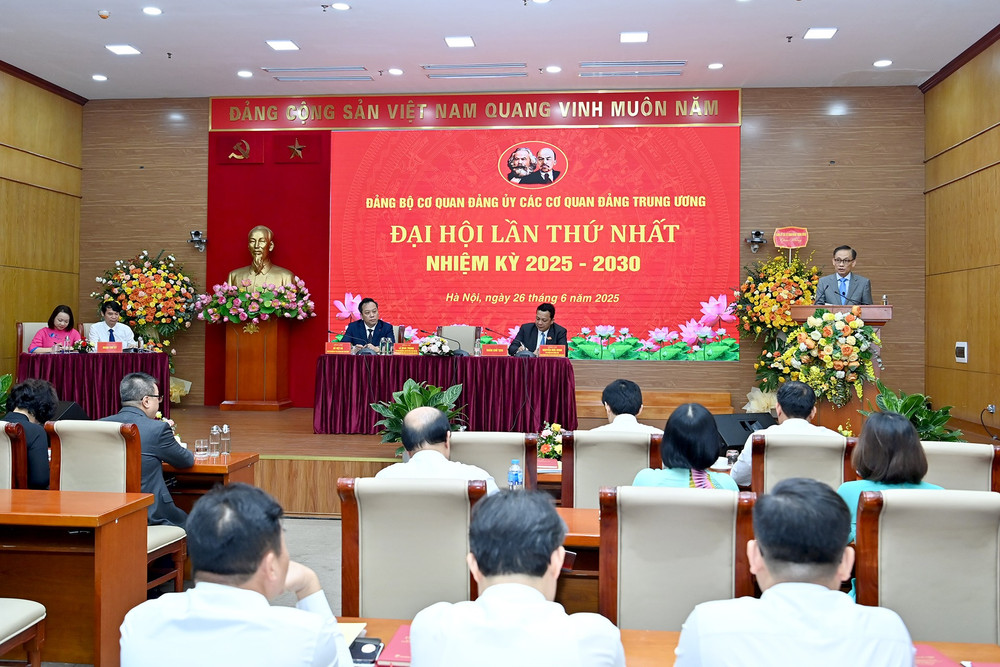 Đảng bộ Cơ quan Đảng ủy các cơ quan Đảng Trung ương tổ chức Đại hội lần thứ nhất, nhiệm kỳ 2025-2030. (Ảnh: Đăng Khoa)