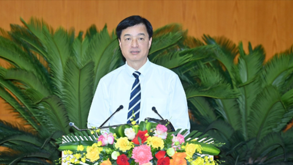 Chủ nhiệm Ủy ban Kiểm tra Trung ương Nguyễn Duy Ngọc phát biểu kết luận hội nghị. (Ảnh: ĐĂNG KHOA) 24-6-dc-duy-ngoc-5005.jpg
