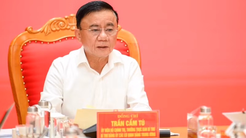 Đồng chí Trần Cẩm Tú, Ủy viên Bộ Chính trị, Thường trực Ban Bí thư. (Ảnh: ĐĂNG KHOA)