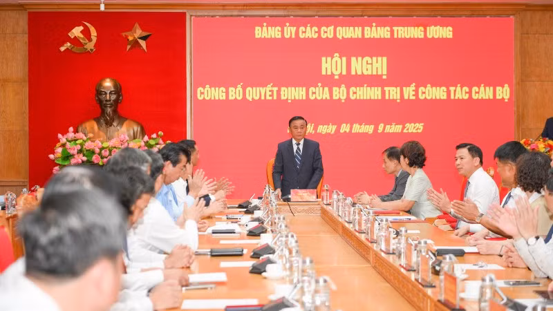 Đảng ủy các cơ quan Đảng Trung ương tổ chức hội nghị công bố Quyết định của Bộ Chính trị về công tác cán bộ. (Ảnh: THẾ ĐẠI)