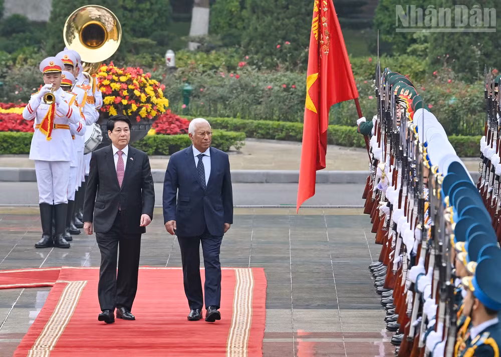 Chủ tịch nước Lương Cường chủ trì lễ đón Chủ tịch Hội đồng châu Âu thăm chính thức Việt Nam