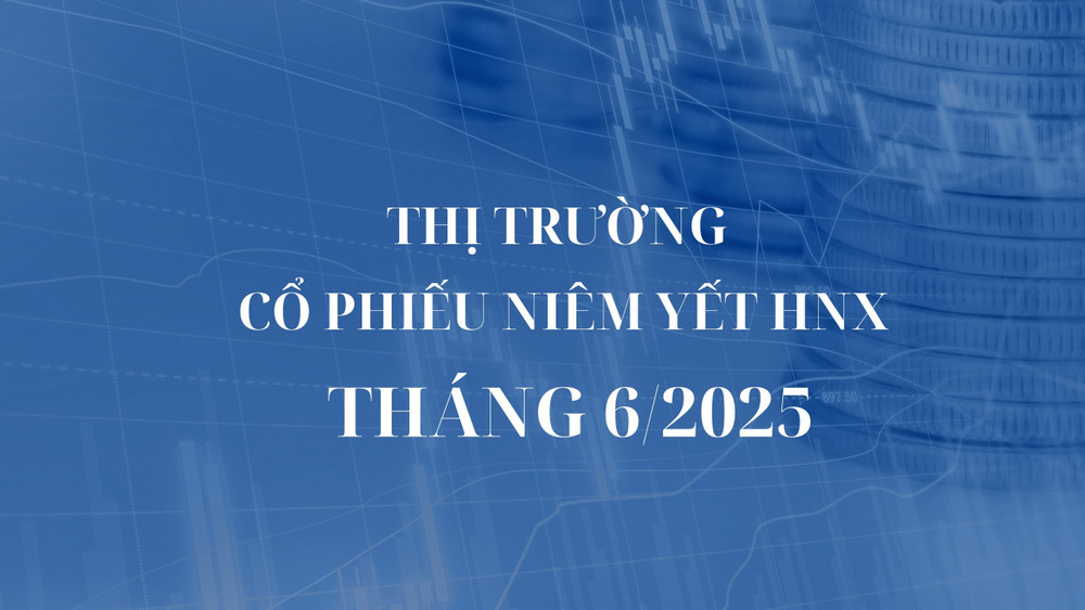 Thị trường cổ phiếu niêm yết HNX tháng 6/2025: Thanh khoản tăng 20%