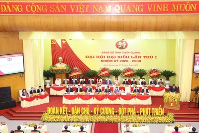 Toàn cảnh Đại hội đại biểu Đảng bộ tỉnh Tuyên Quang lần thứ I, nhiệm kỳ 2025-2030.