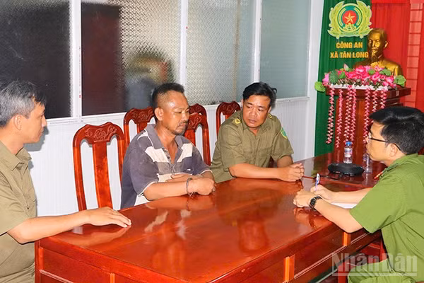 Đối tượng Thái Văn Bình tại cơ quan Công an.